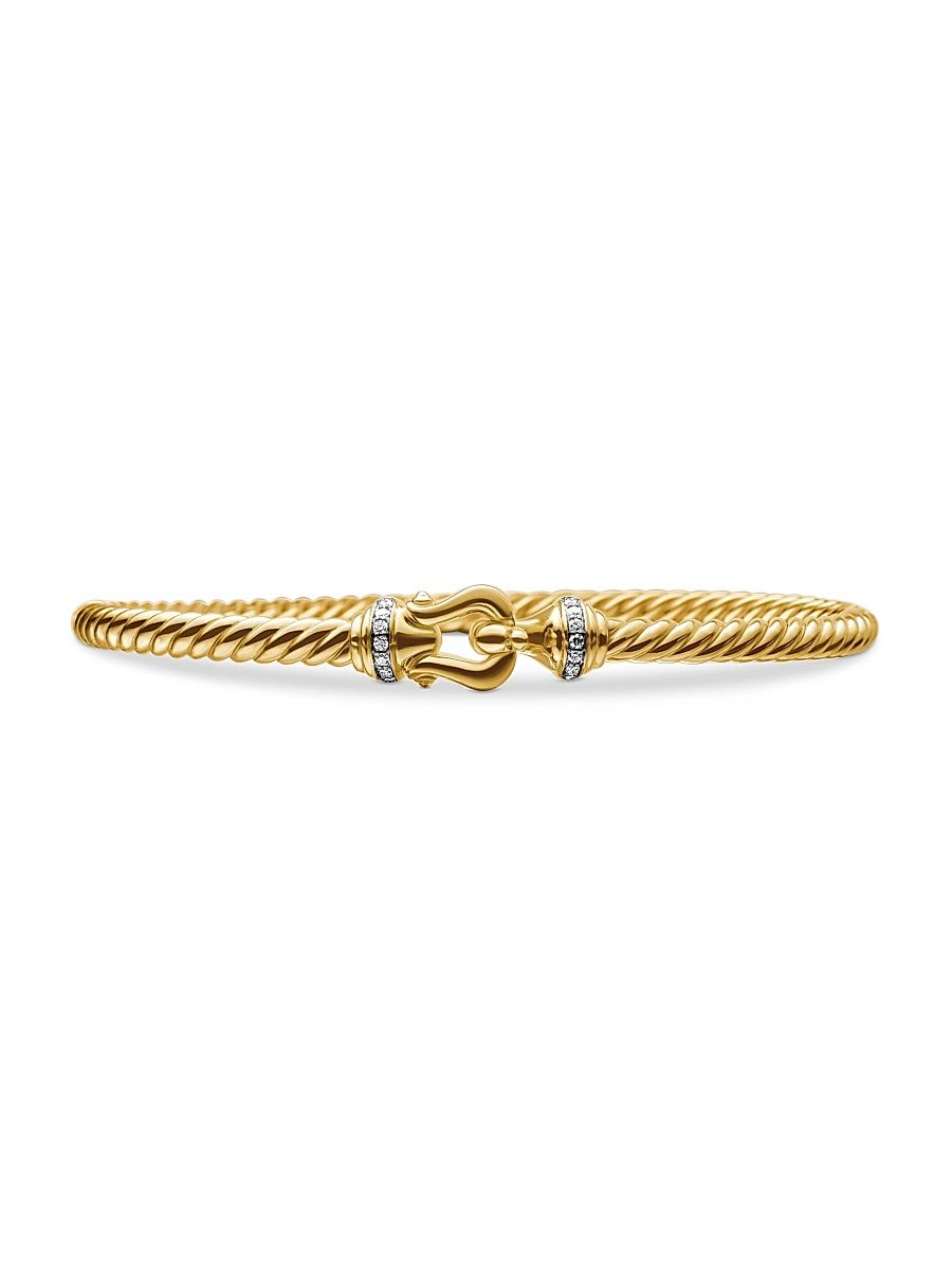 Women's Buckle Bracelet in 18K Yellow Gold - Yellow Gold - Size Medium