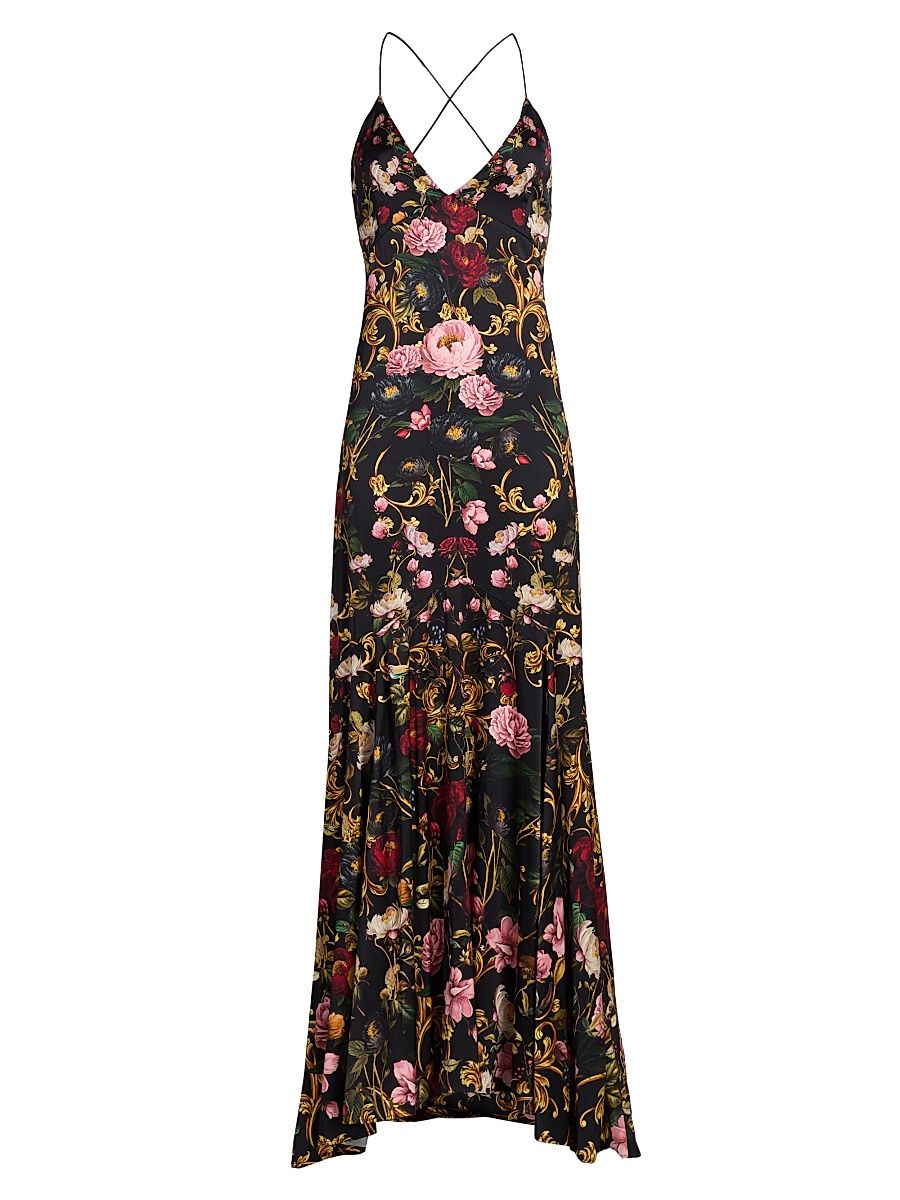 Women's Milta Floral Satin Mermaid Slipdress - Evermine - Size 14