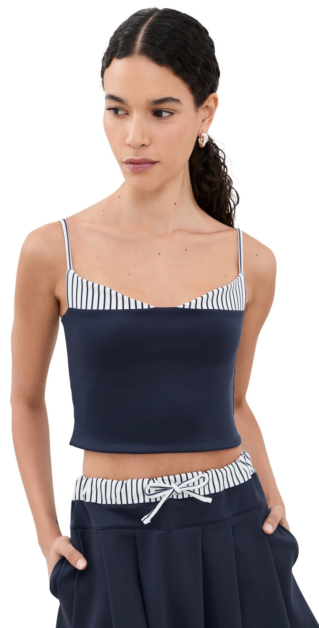 Port De Bras Amaya Top Navy/Chantilly S