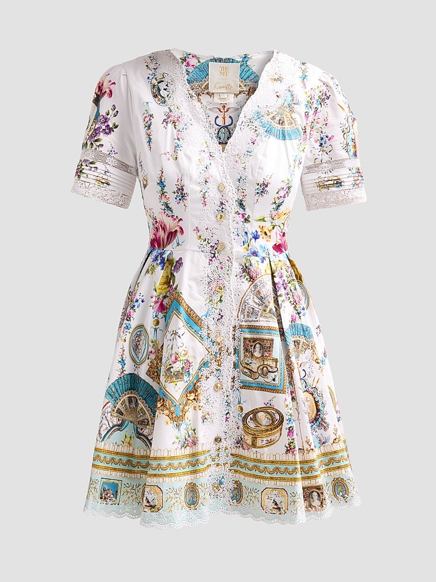 Women's Camilla x The Met Art for the Artisans Linen Mini Dress - Art For The Artisans - Size Large