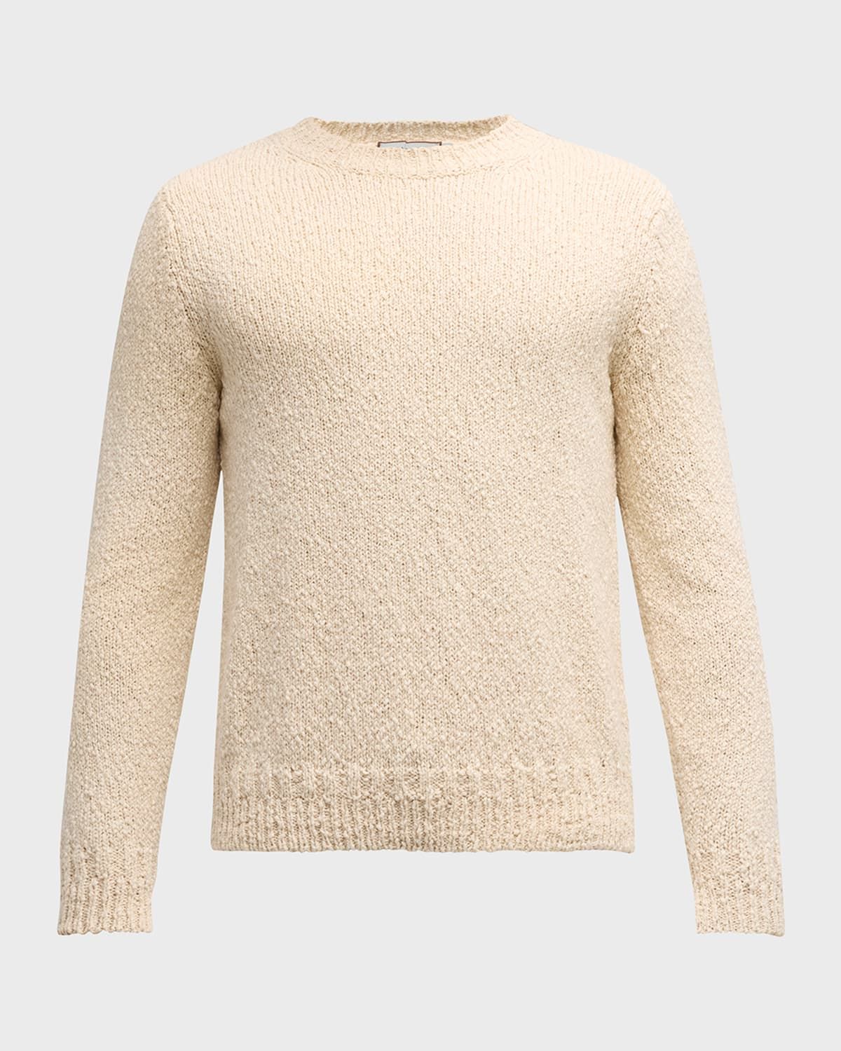 Men & apos;s Wool-Cashmere Fisherman Crewneck Sweater