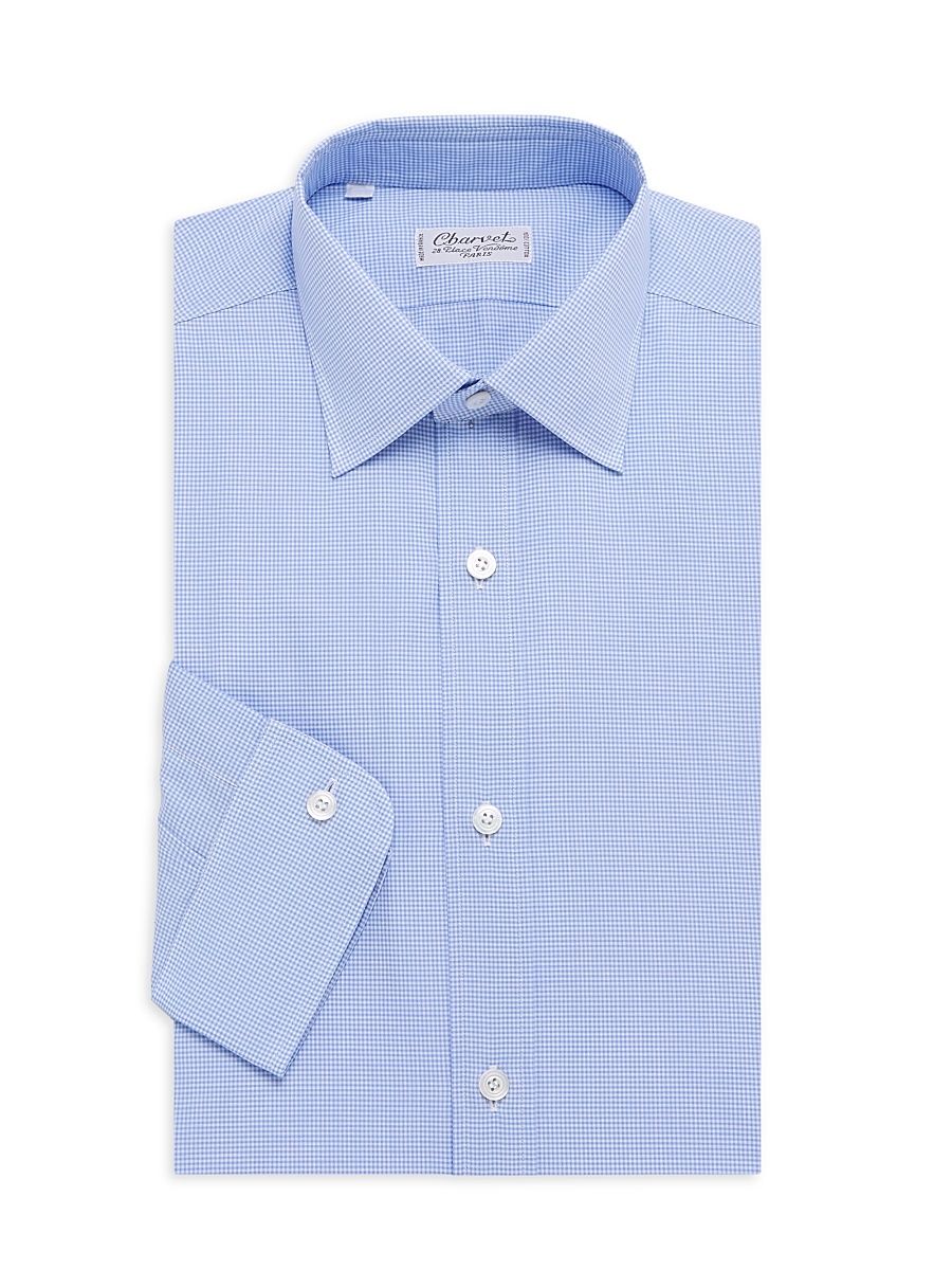 Men's Solid Poplin Dress Shirt - Light Blue - Size 16