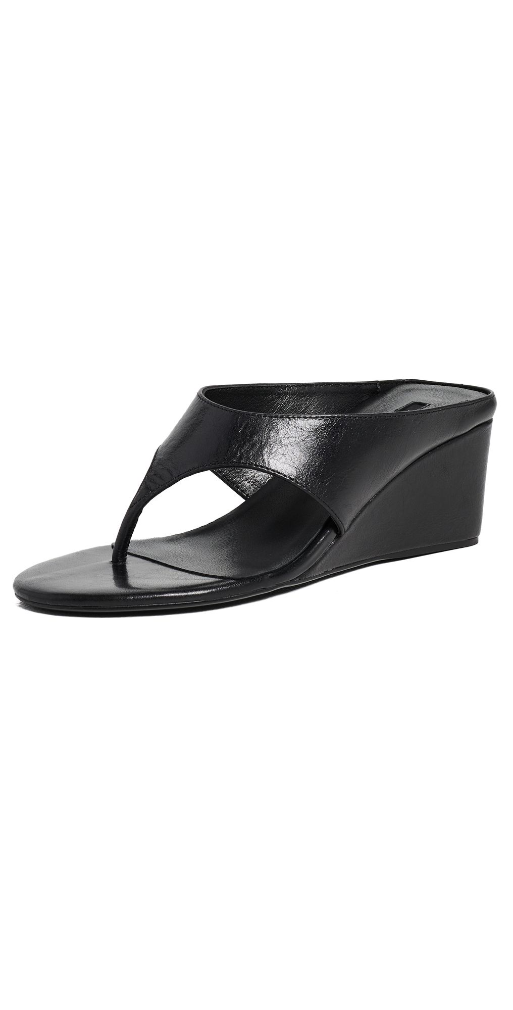 Tony Bianco Swift Wedge Thong Sandals Black Vintage 5