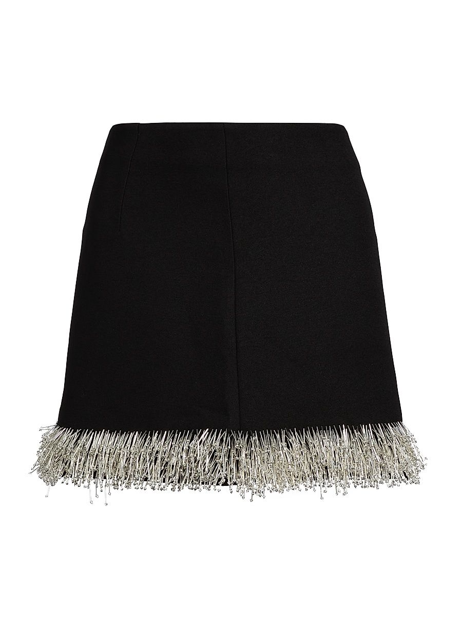 Women's Dua Beaded Fringe Mini Skirt - Black - Size 00