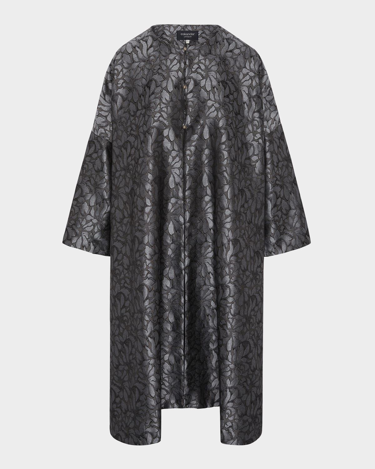 Round Neck 3/4-Sleeve Reversible Chinese Coat