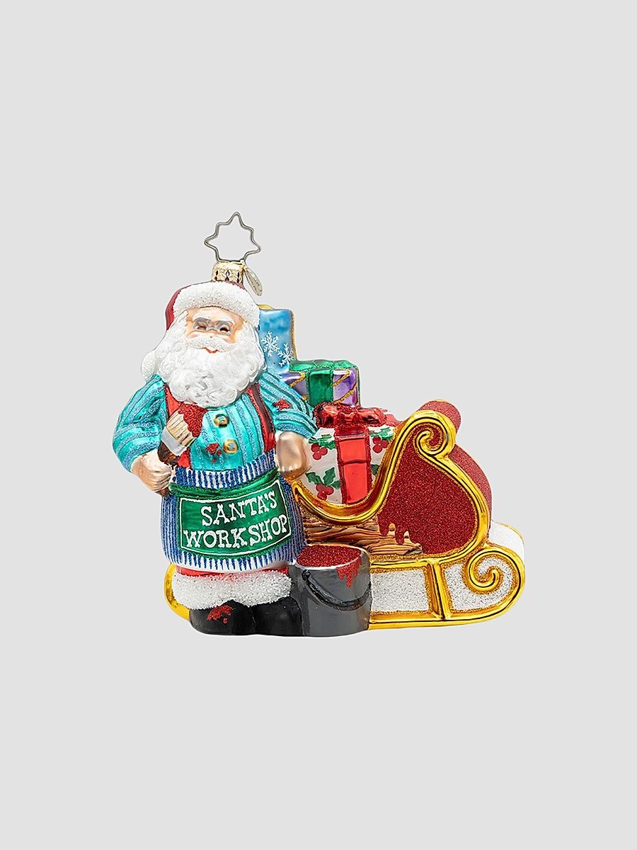 American Santa Color Me Christmas! Glass Ornament