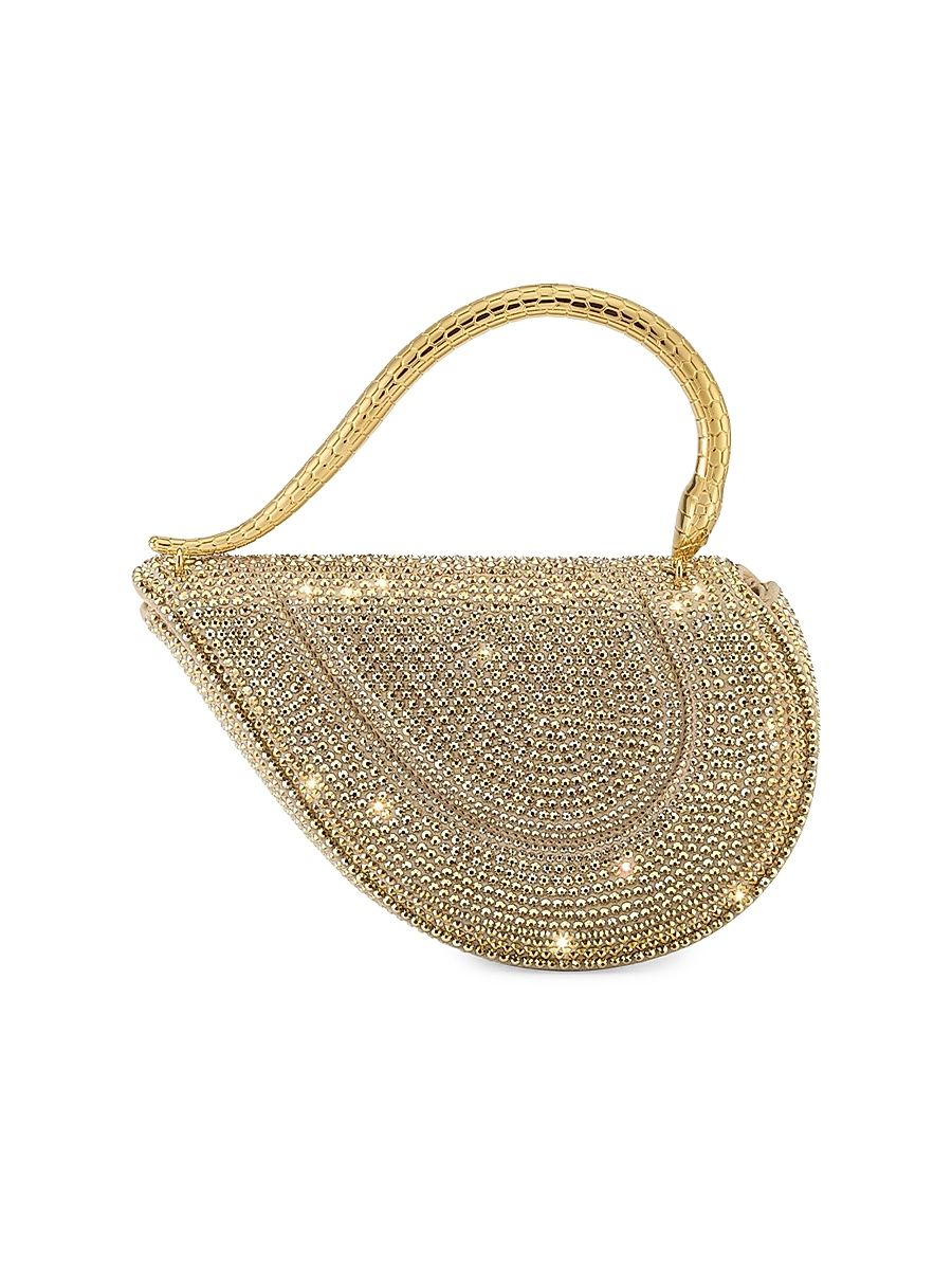 Women's Serpenti Crystal-Embellished Leather Top Handle Bag - Gold