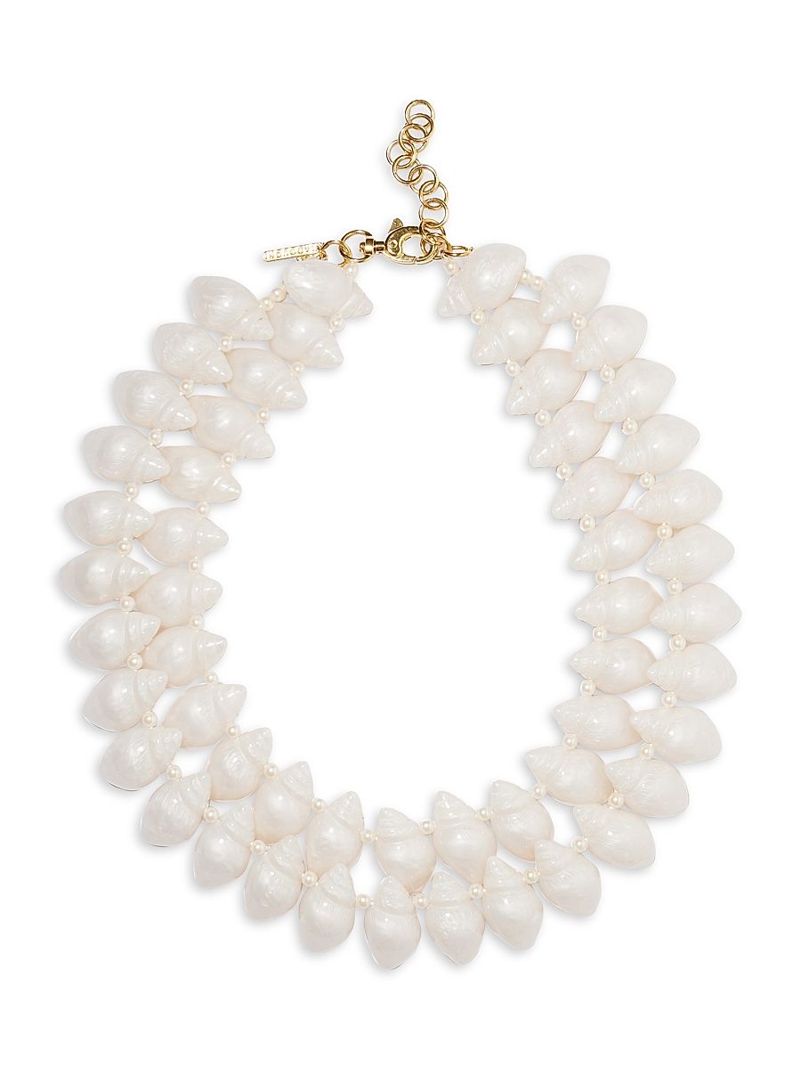 Women's 14K Goldplated & Mother-Of-Pearl Conch Shell Layered Necklace - Mother Of Pearl