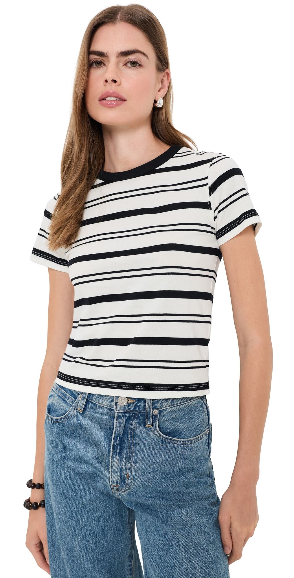 DAZE Zuma Crew Neck Tee Onyx Stripe XS