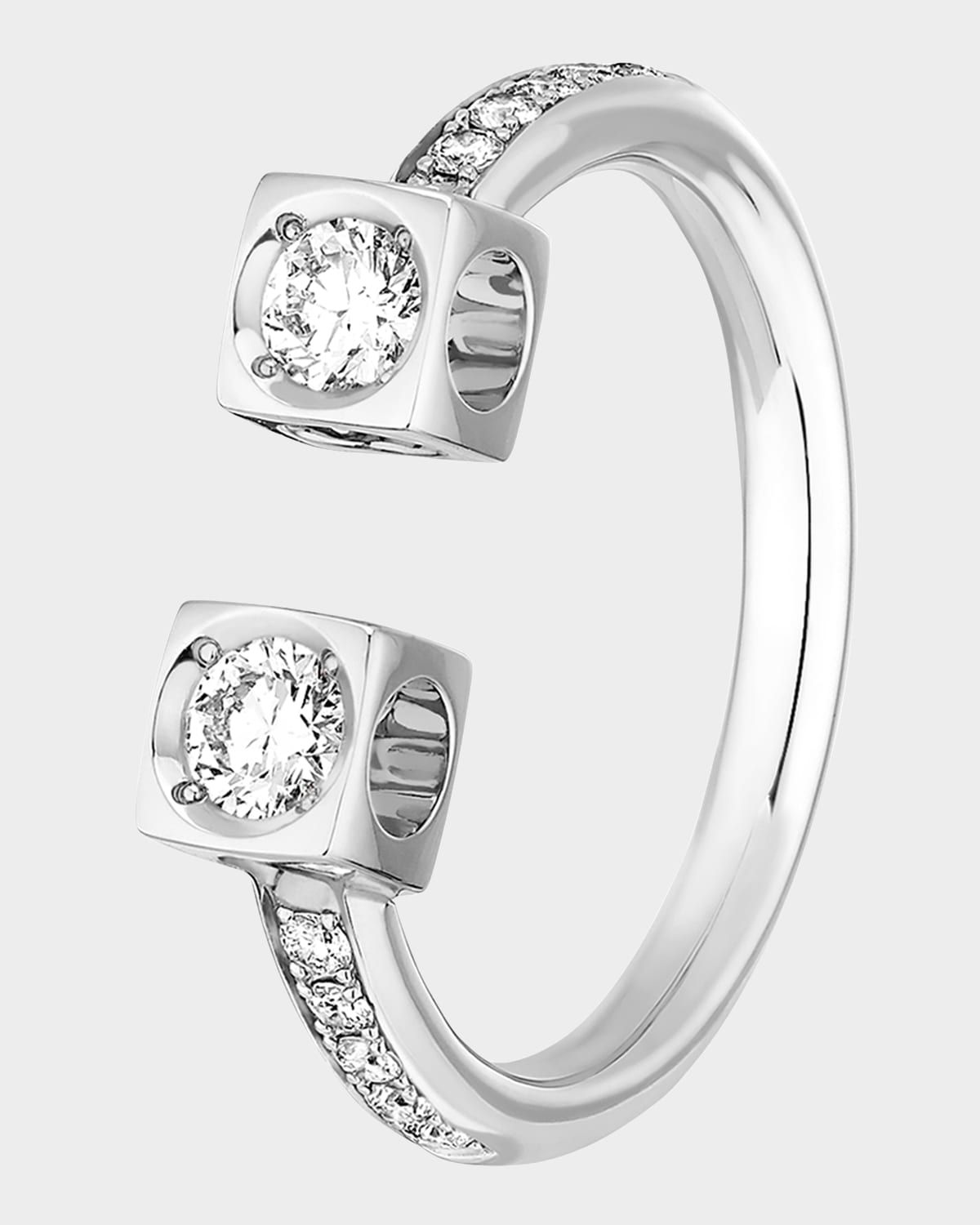 White Gold Le Cube Diamond Shank Ring, Size 6.5