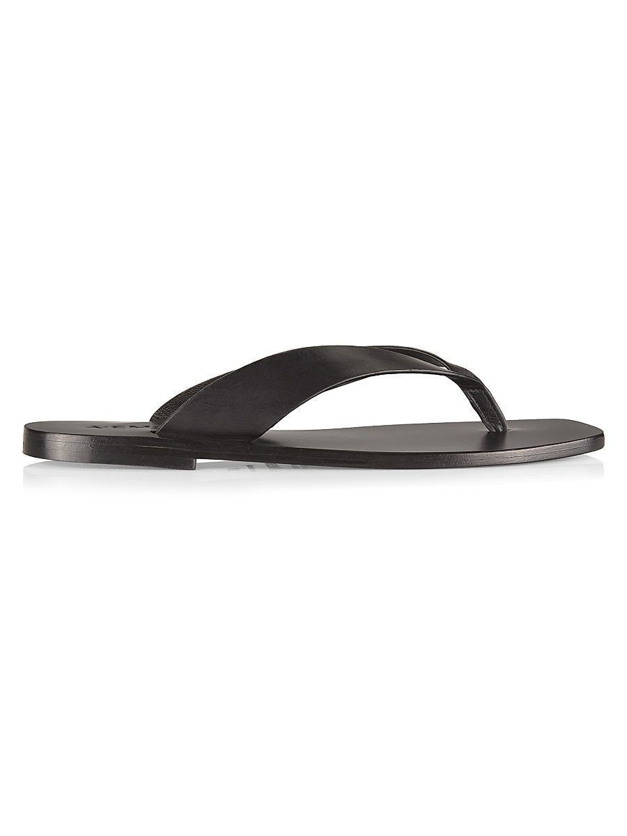 Women's Kinto Leather Flip-Flops - Black - Size 9