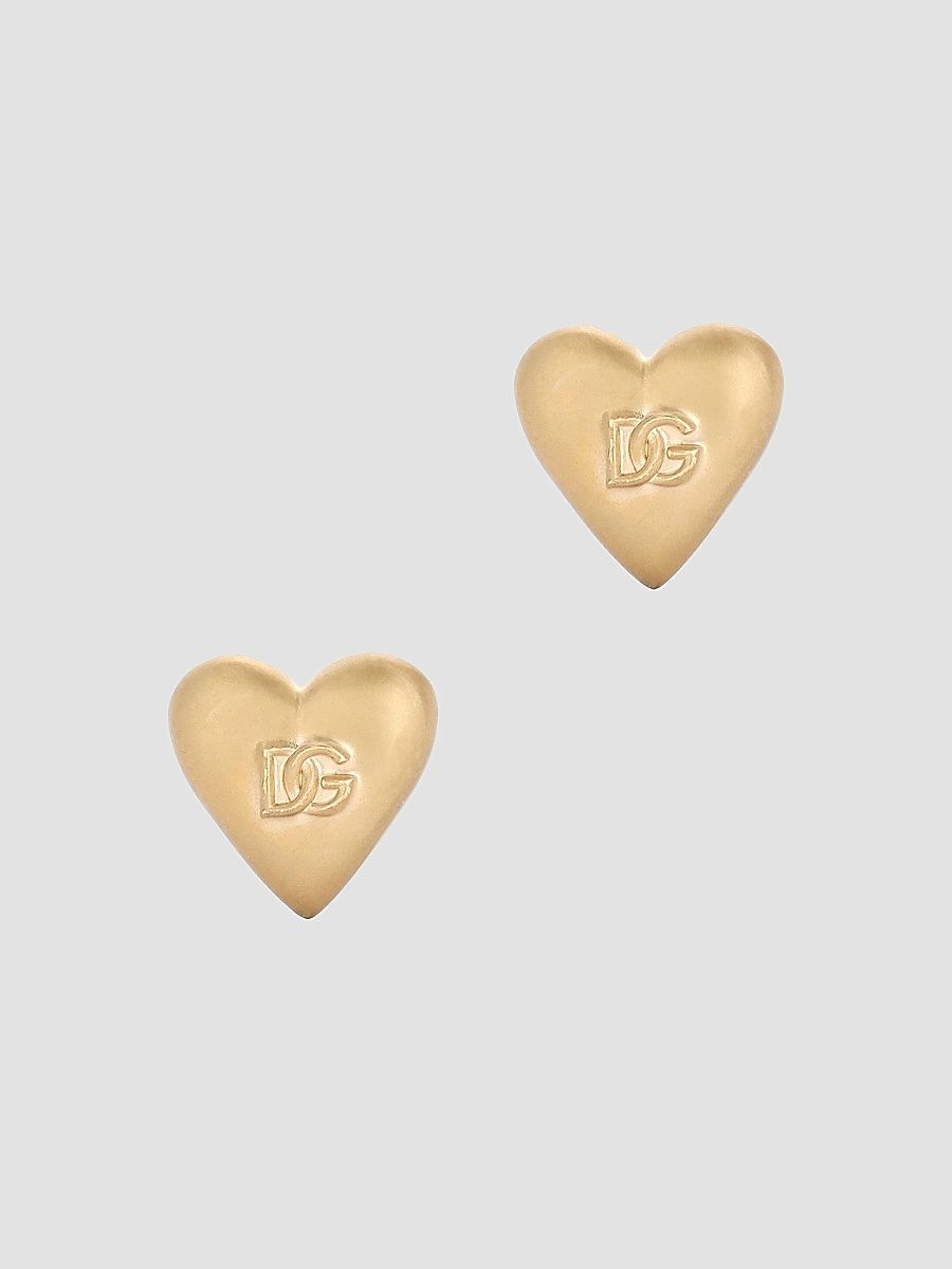 Dolce & Gabbana Women's Goldtone Heart-Shaped Logo Stud Earrings - Two Tone