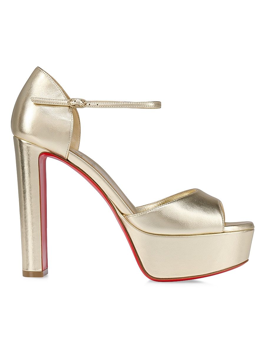 Women's Sandaloo 130MM Leather Sandals - Gold - Size 8