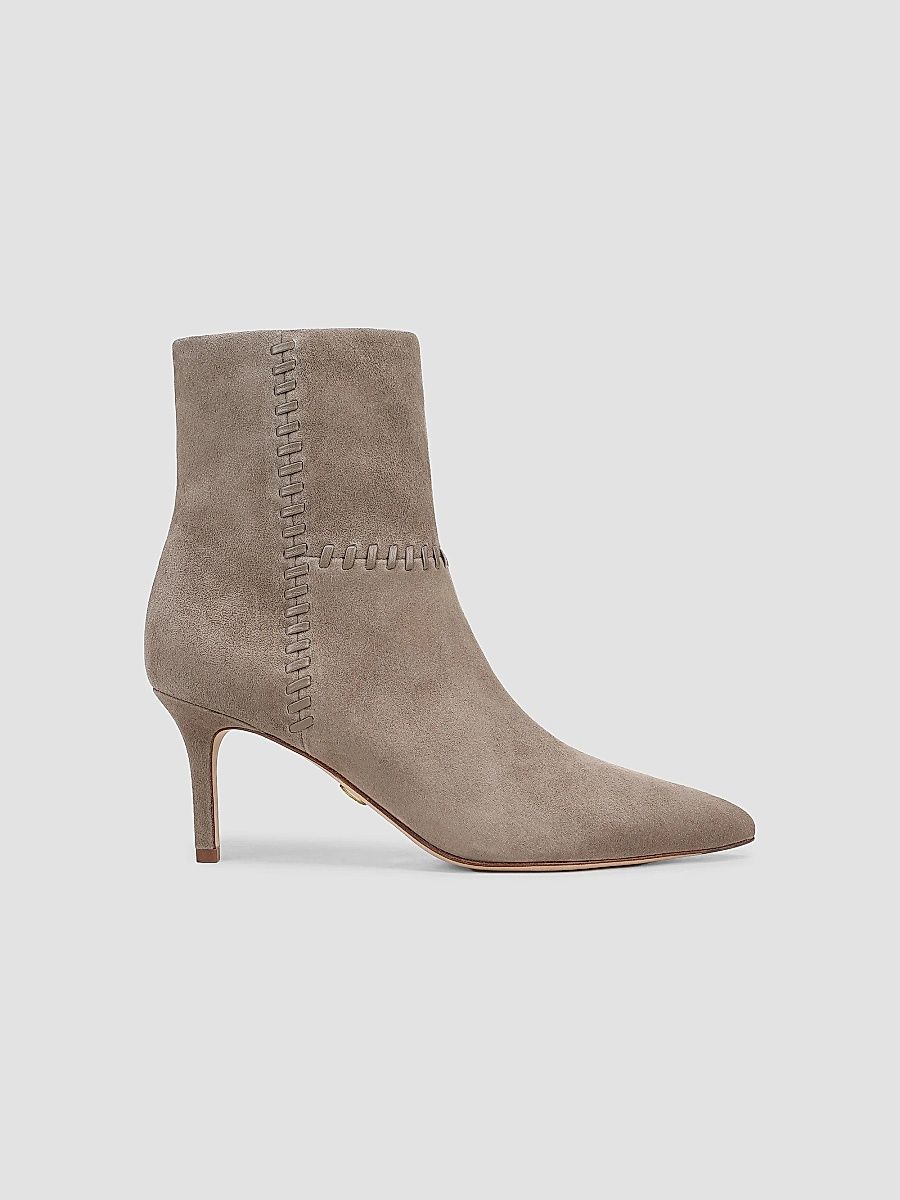Women's Lisa 70MM Whipstitch Suede Boots - Bark - Size 11