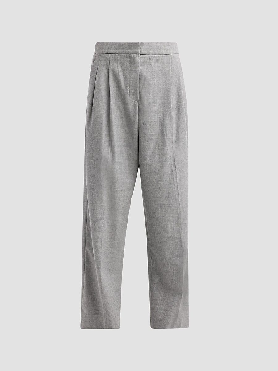 Women's Hayes Pleated Pants - Light Grey - Size Medium