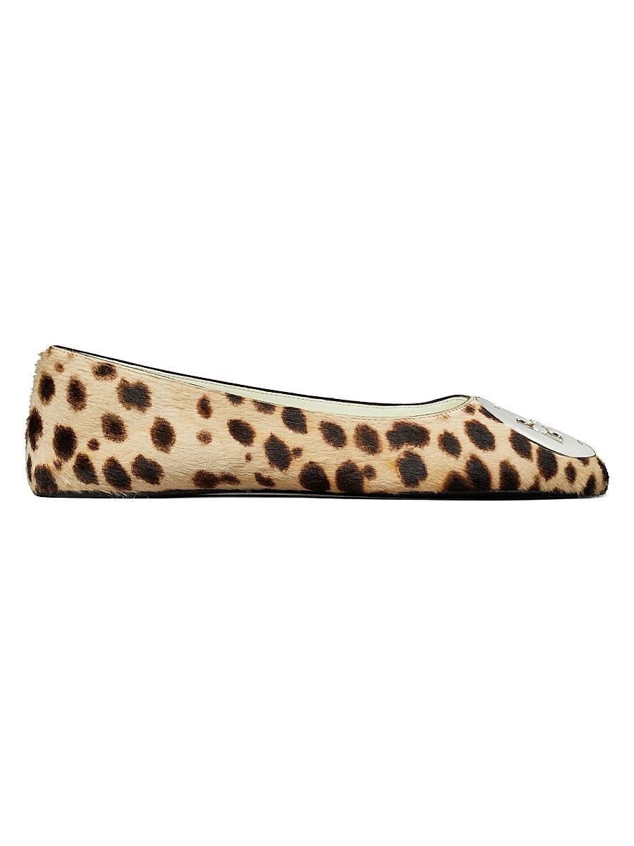 Women's Reva Printed Calf Hair Ballet Flats - Cheetah Spots - Size 9