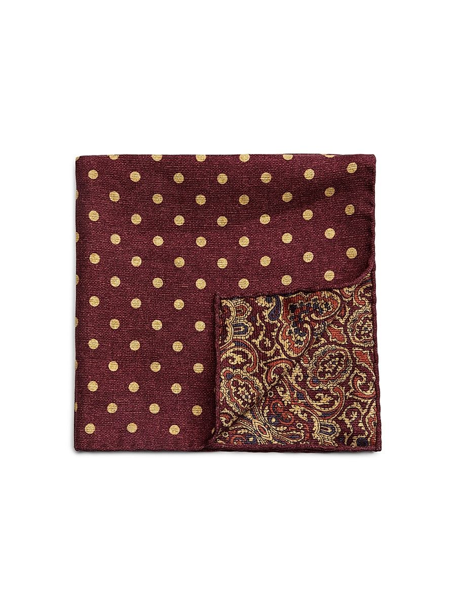 Men's Silk Pocket Square - Red Multi