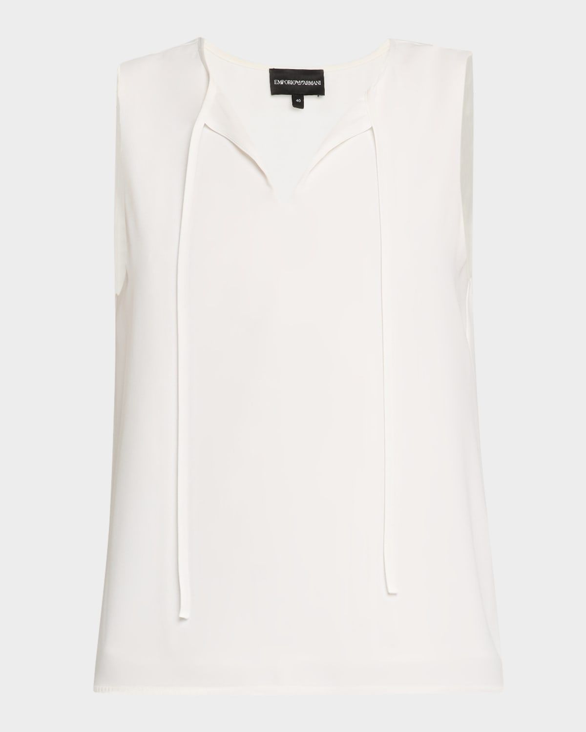 Sleeveless Front-Tie Blouse