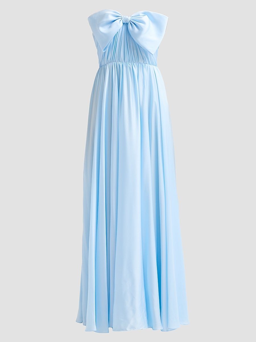 Women's Lunette Bow-Detail Strapless Gown - Sky - Size XXL