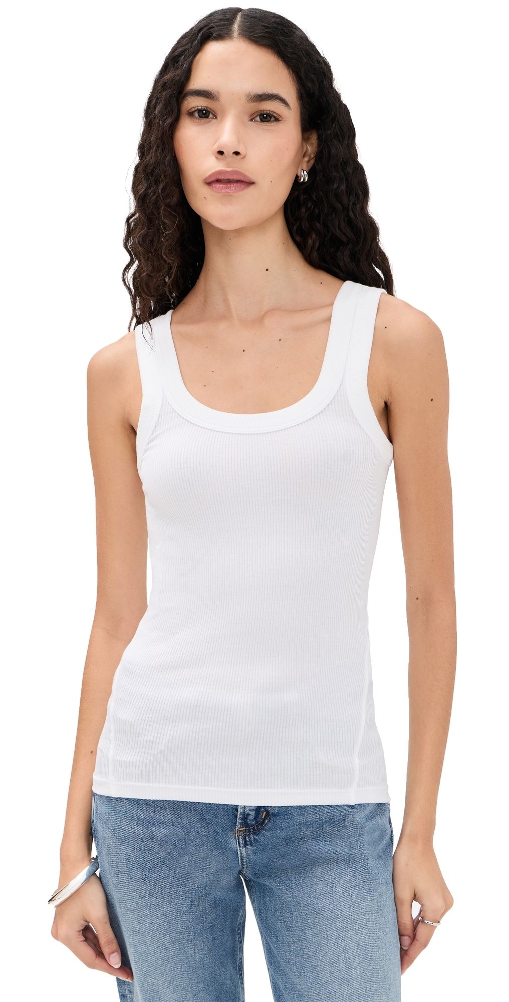 rag & bone The Essential Rib U Neck Tank Black S