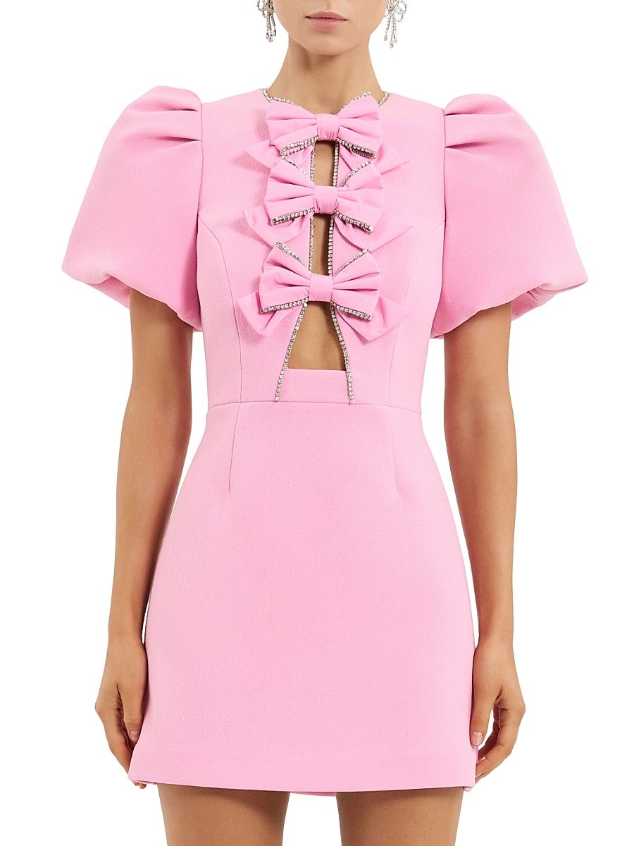 Women's Precious Bow Minidress - Pink - Size 14