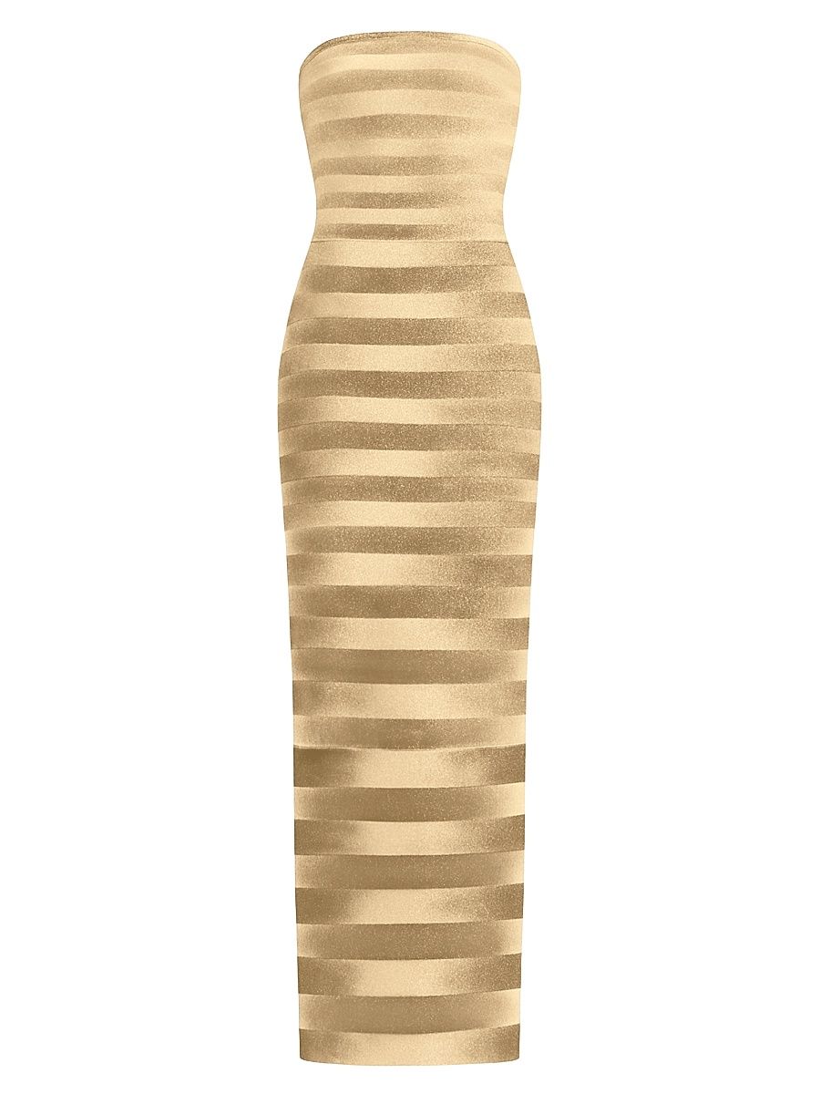 Women's The Nia Ombré Bandage Column Gown - Gold Ombre - Size XL