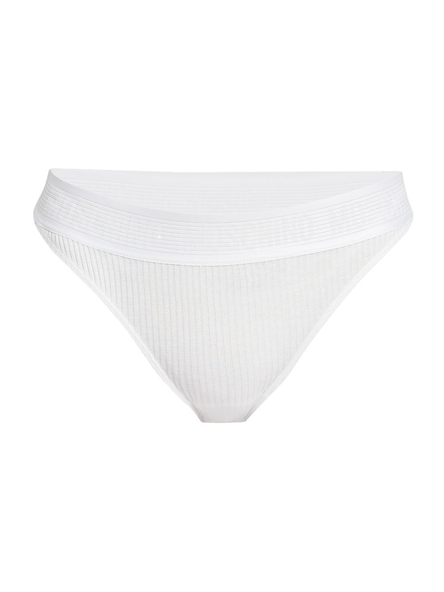 Women's Logo Banded Bikini Briefs - White - Size XL