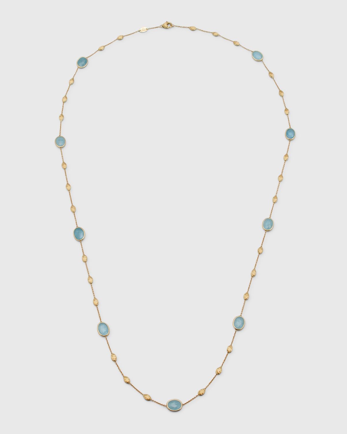Siviglia 18K Yellow Gold Aquamarine Long Necklace