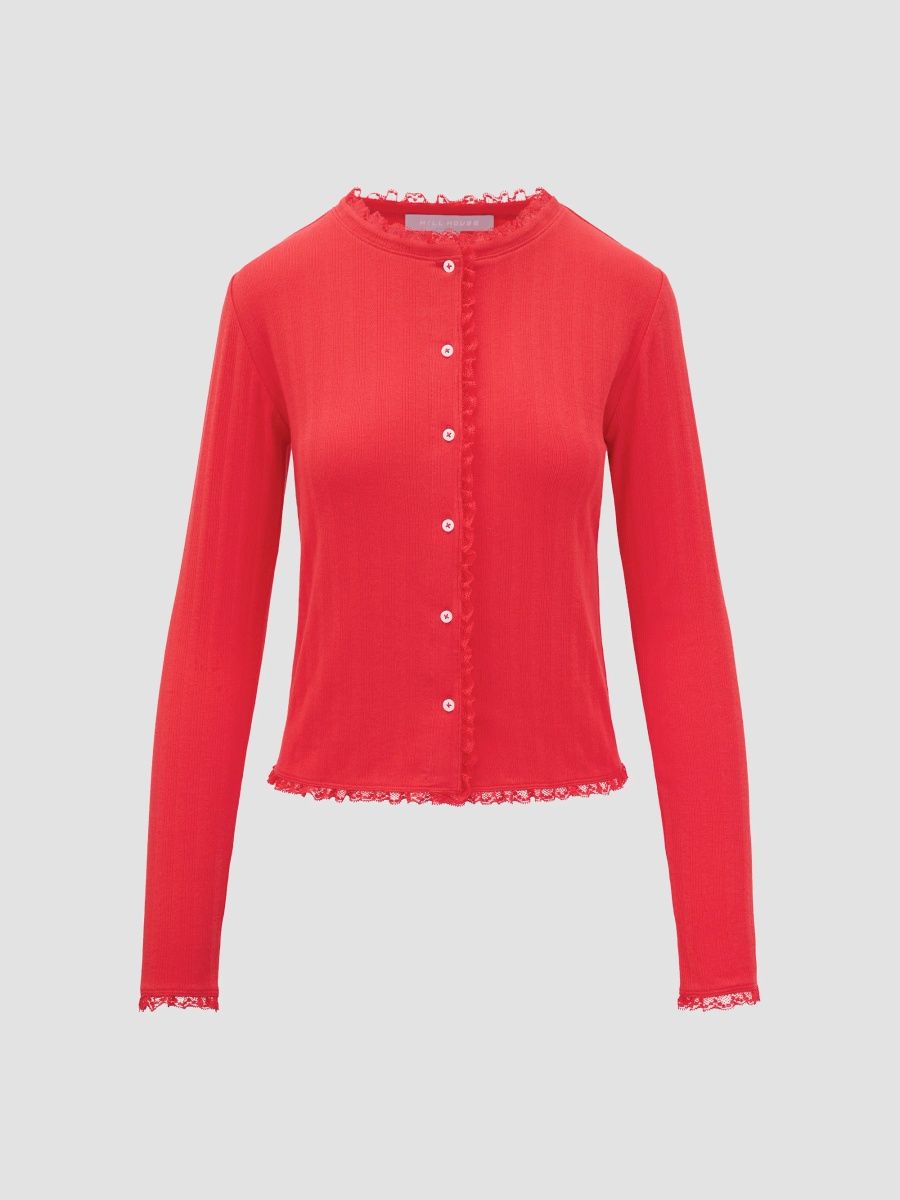 Hill House Home Women's The Kaelie Cardigan - Candy Apple Red - Size XL
