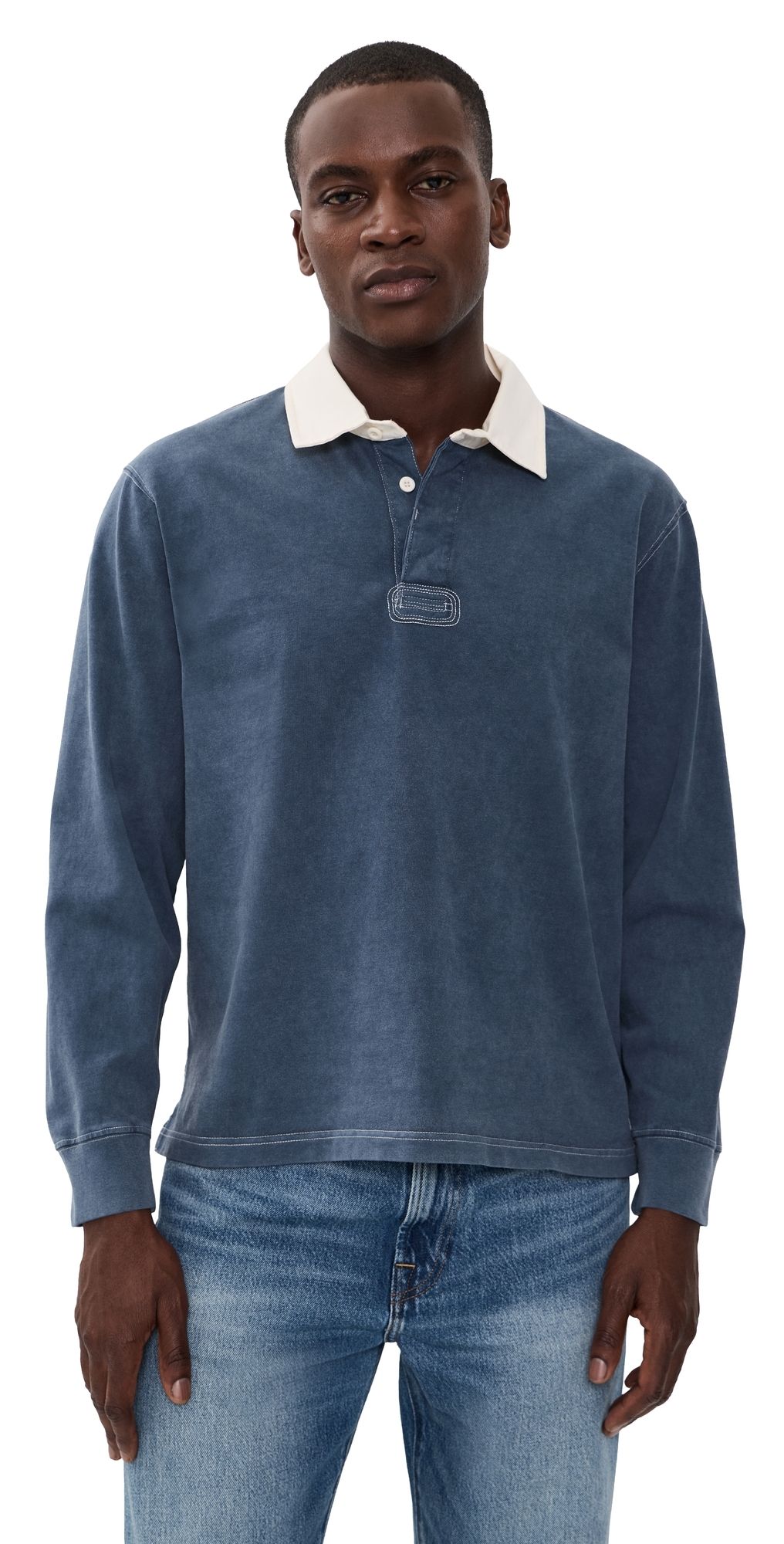 Corridor Washed Rugby Shirt Navy L
