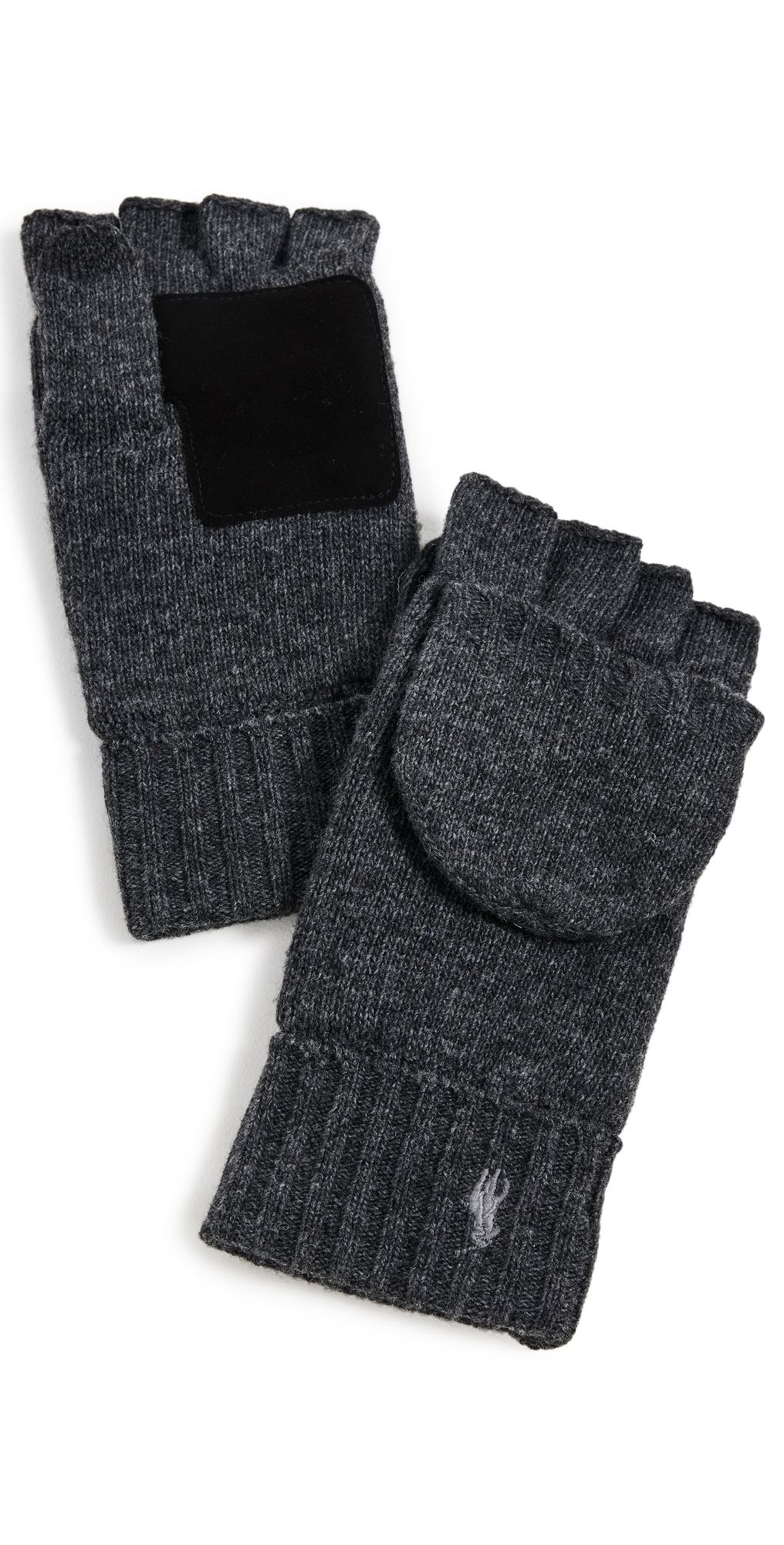 Polo Ralph Lauren Wool Blend Convertible Gloves Charcoal Heather One Size