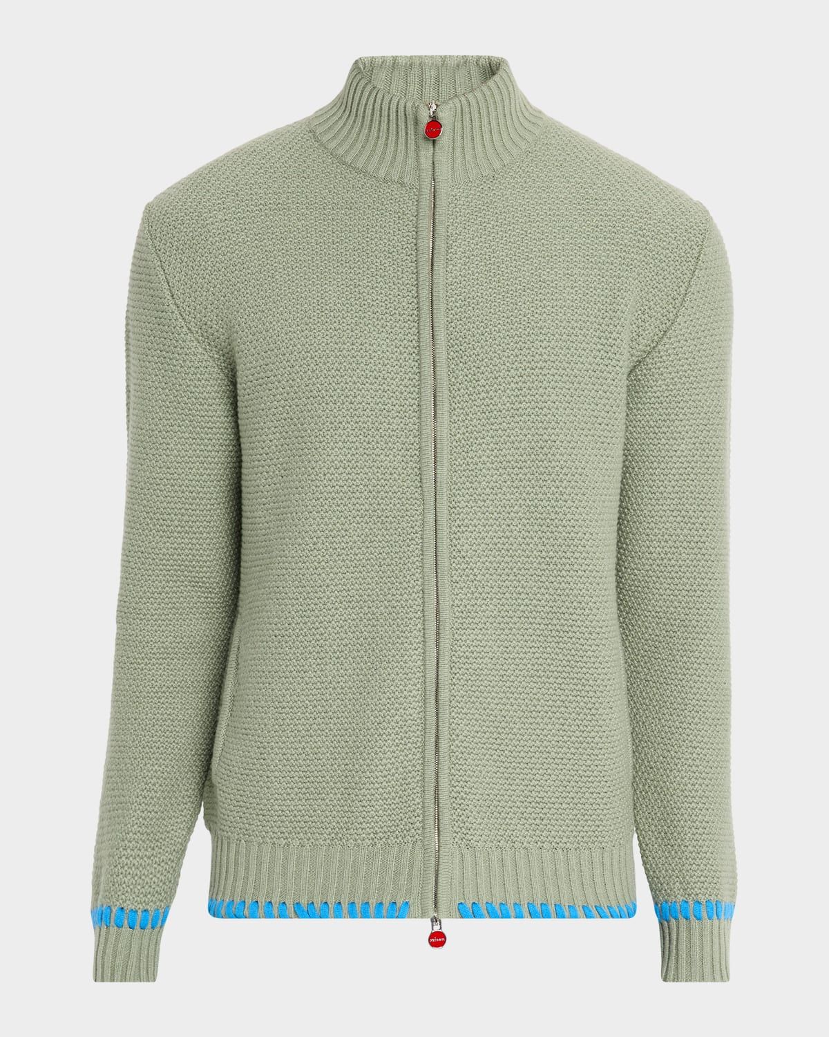 Men & apos;s Cashmere Contrast-Weave Full-Zip Sweater