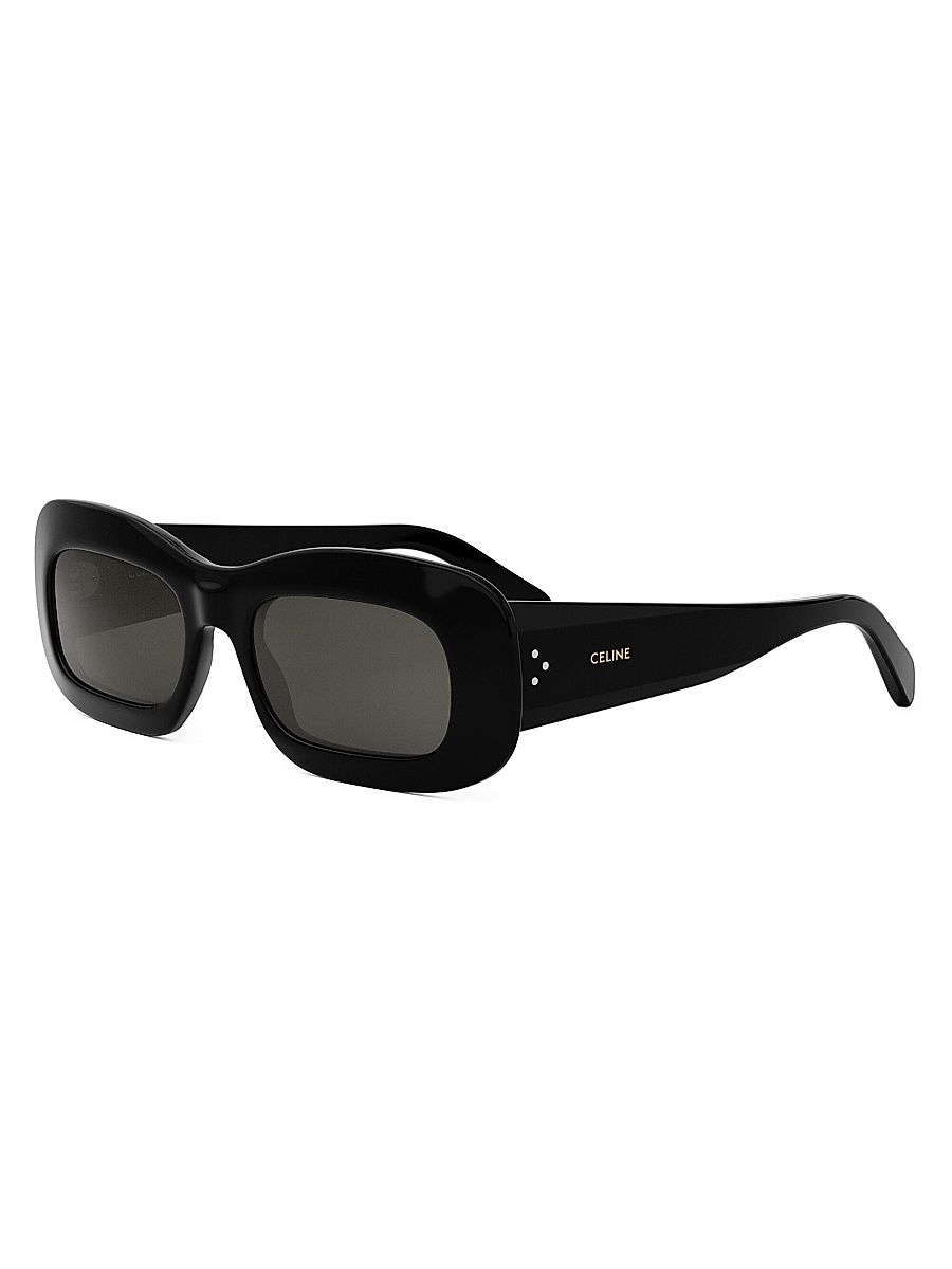 Women's Three Dots 53MM Rectangular Sunglasses - Dark Grey Black