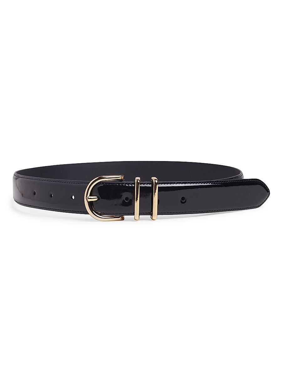 Women's The Patent Fancy Juni Belt - Black Gold - Size Large