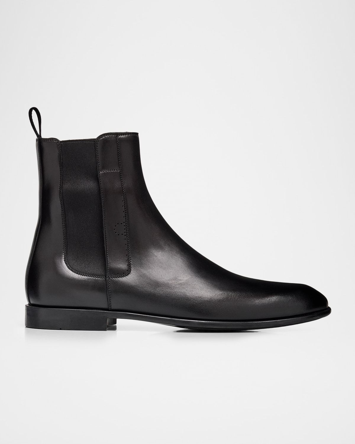 Men & apos;s Angle Smooth Leather Chelsea Boots