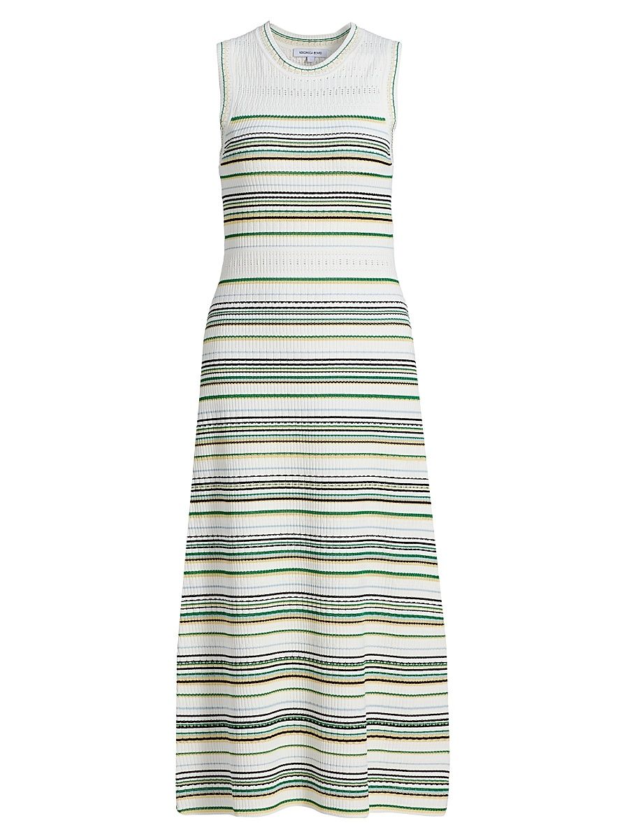 Women's Dawna Striped Knit Midi-Dress - Off White Multi - Size Large