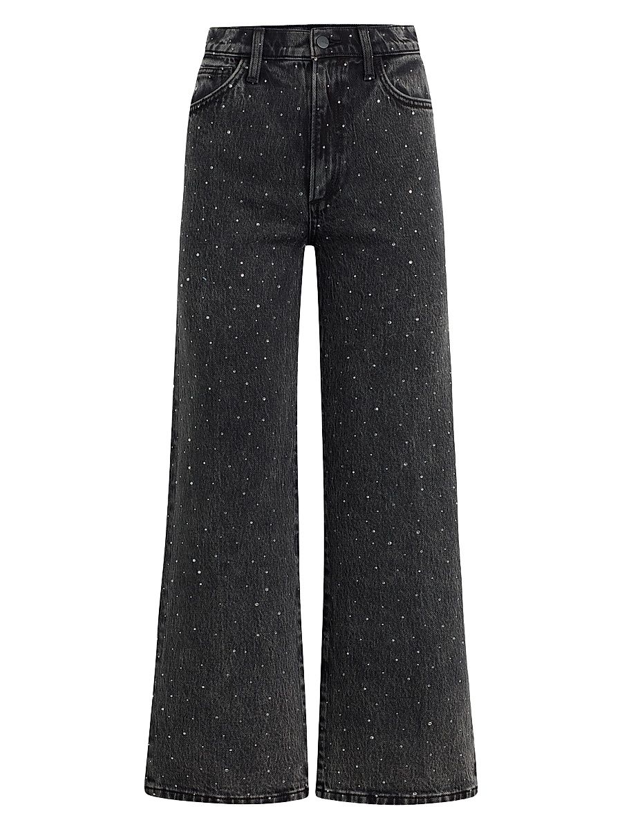 Women's The Blake Rhinestone High-Rise Crop Jeans - Cosmic Night - Size 31