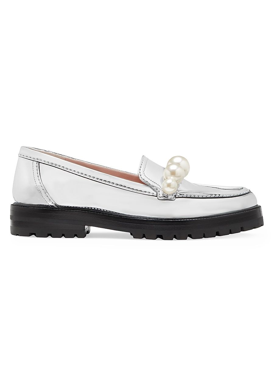 Women's Posh Pearl Loafers - Silver - Size 8.5
