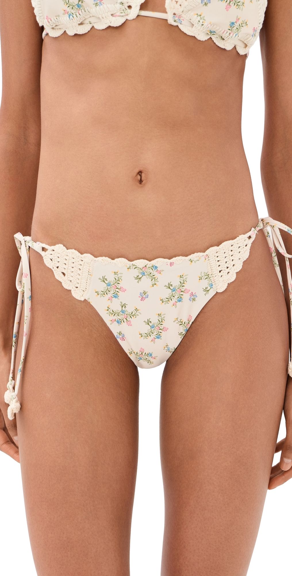 Agua Bendita Fawna Handmade Crochet Tie-Side Bikini Bottoms Multicolor M