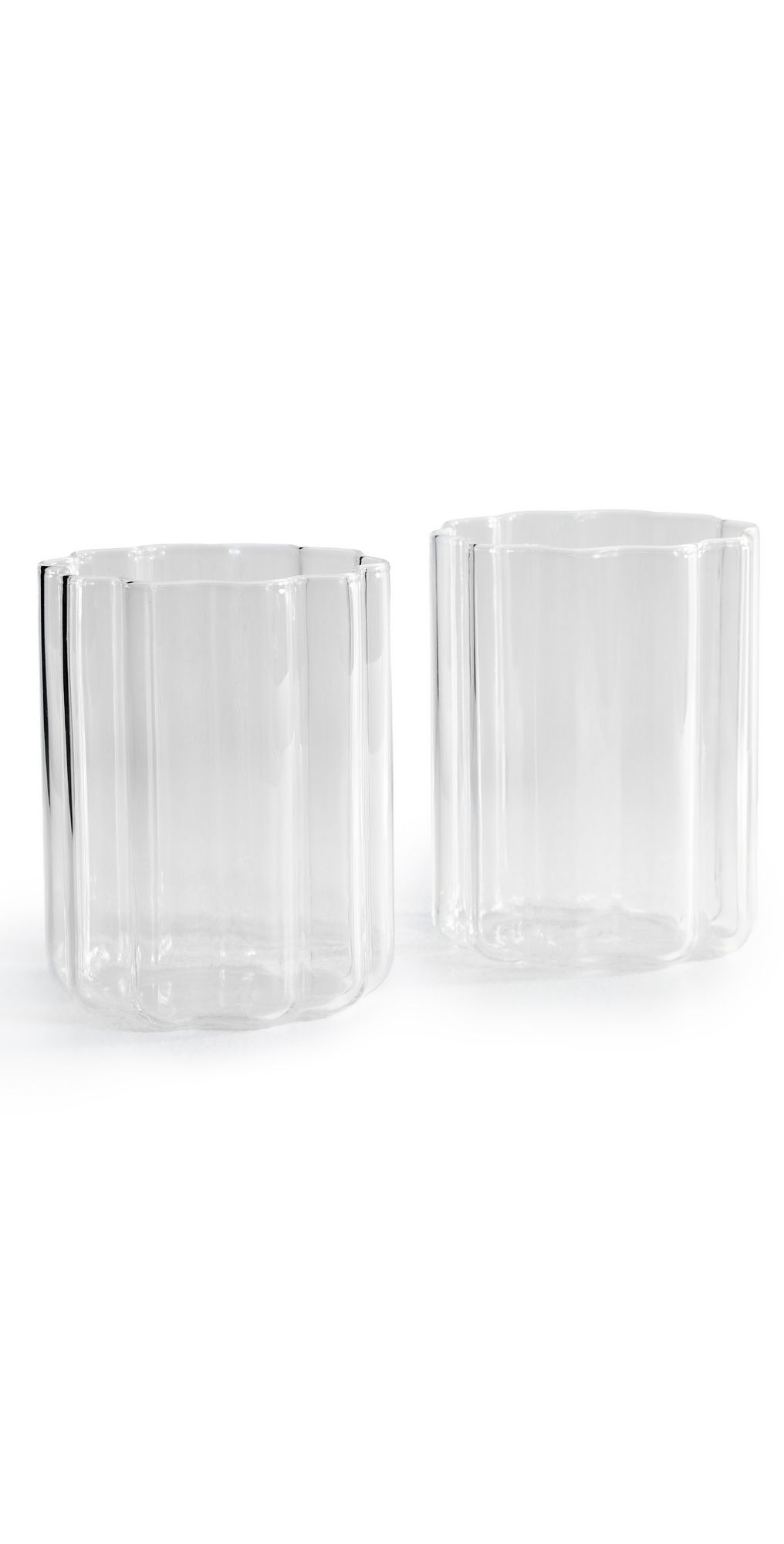 FAZEEK Wave Glasses Set of 2 Clear One Size