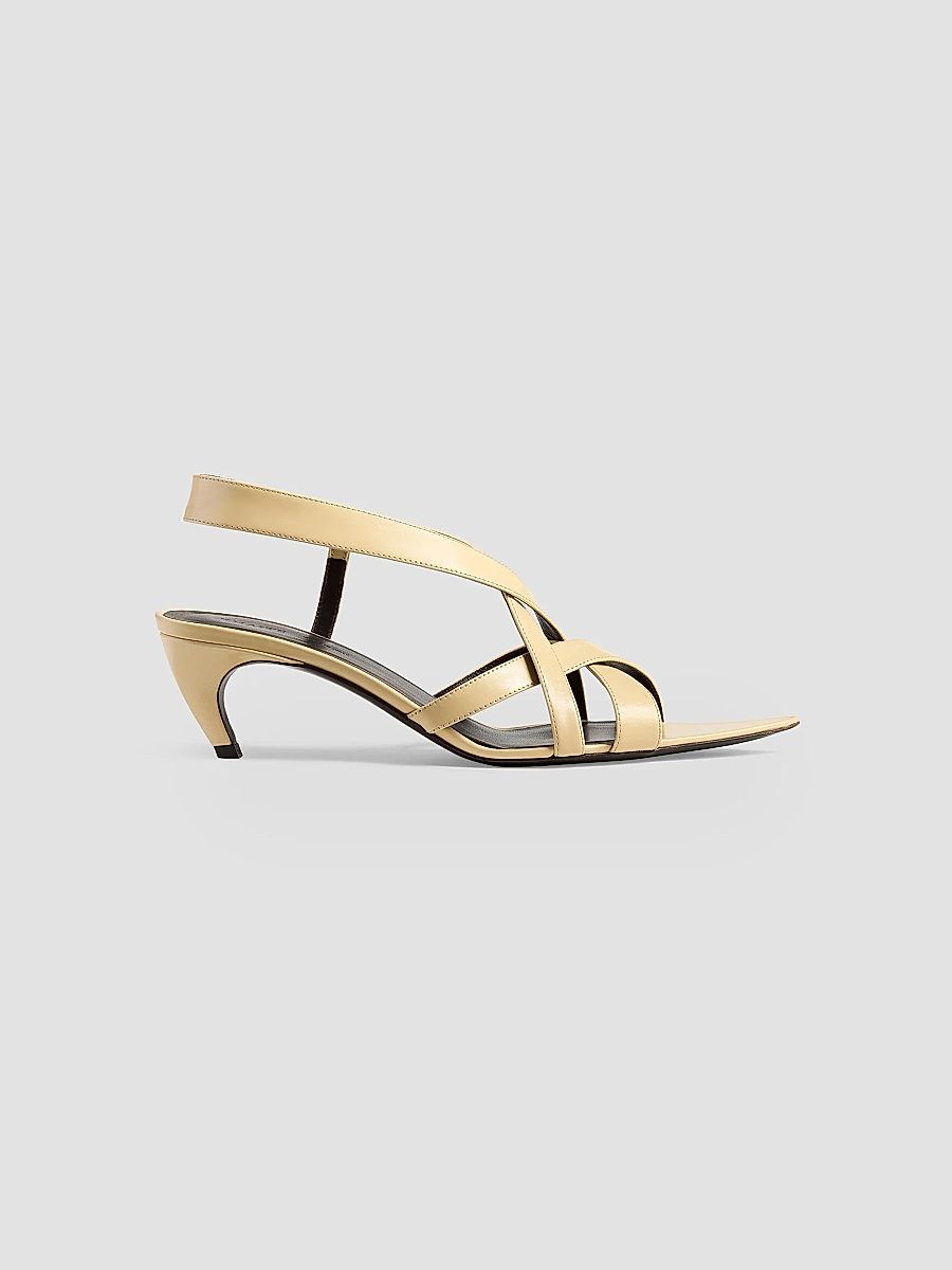 Khaite Women's Sadie 55MM Leather Sandals - Butter - Size 11.5