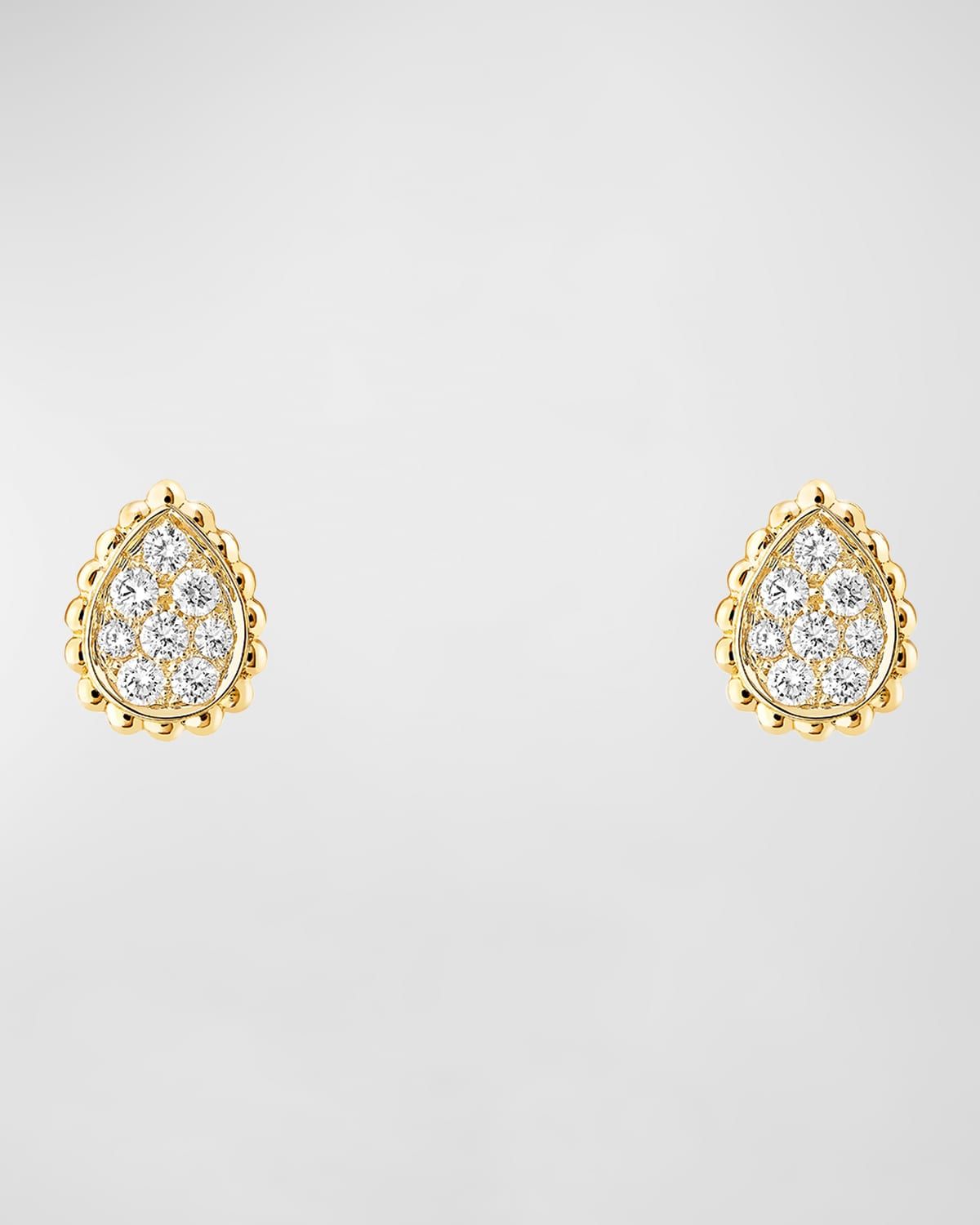 Serpent Boheme 18K Yellow Gold Small Diamond Stud Earrings