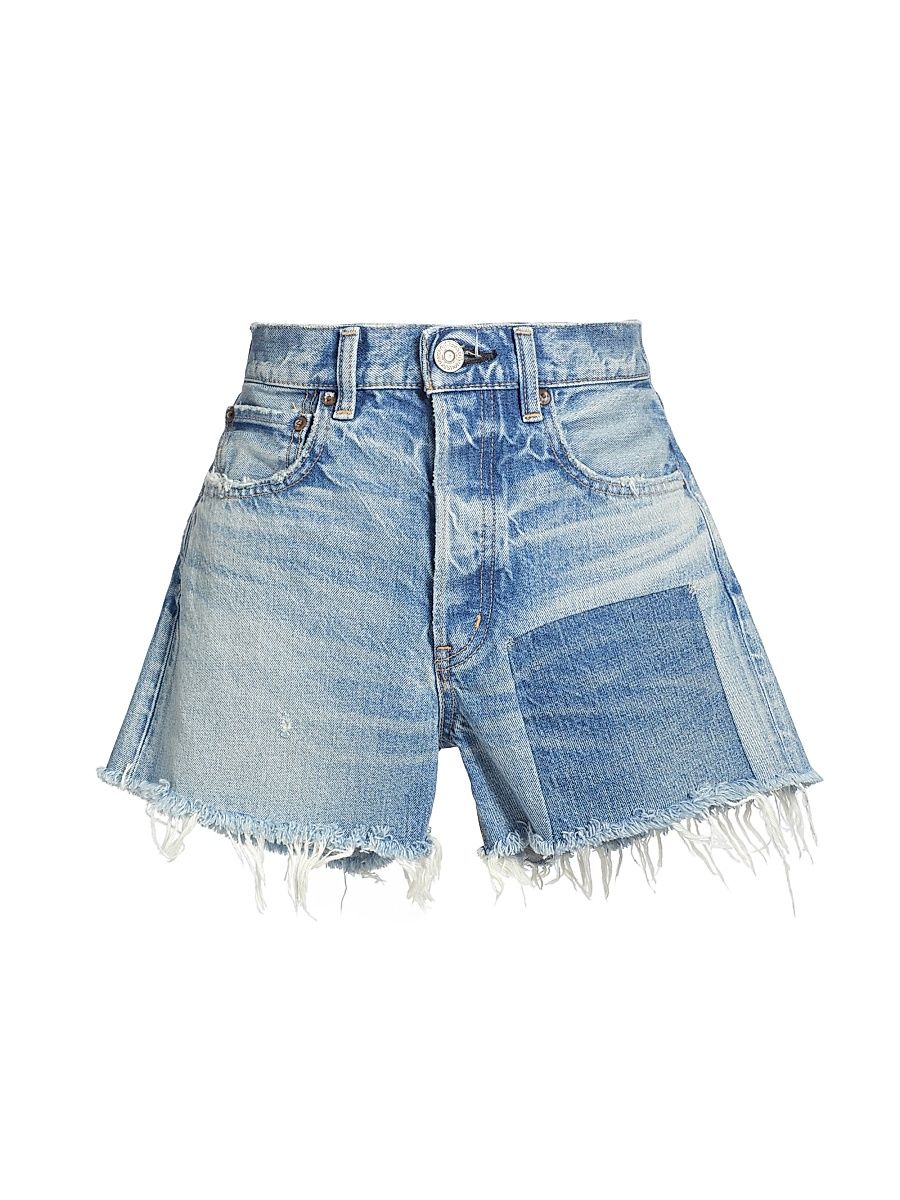 Women's Cheswold Frayed-Hem Denim Shorts - Blue - Size 29