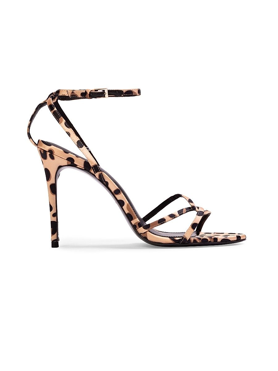 Women's Miley 100MM Satin Sandals - Cheetah Satin - Size 11