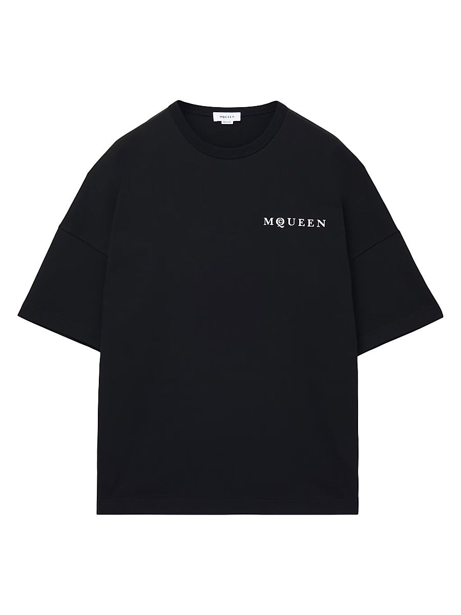 Men's Logo Cotton Crewneck T-Shirt - Black White - Size XXXL