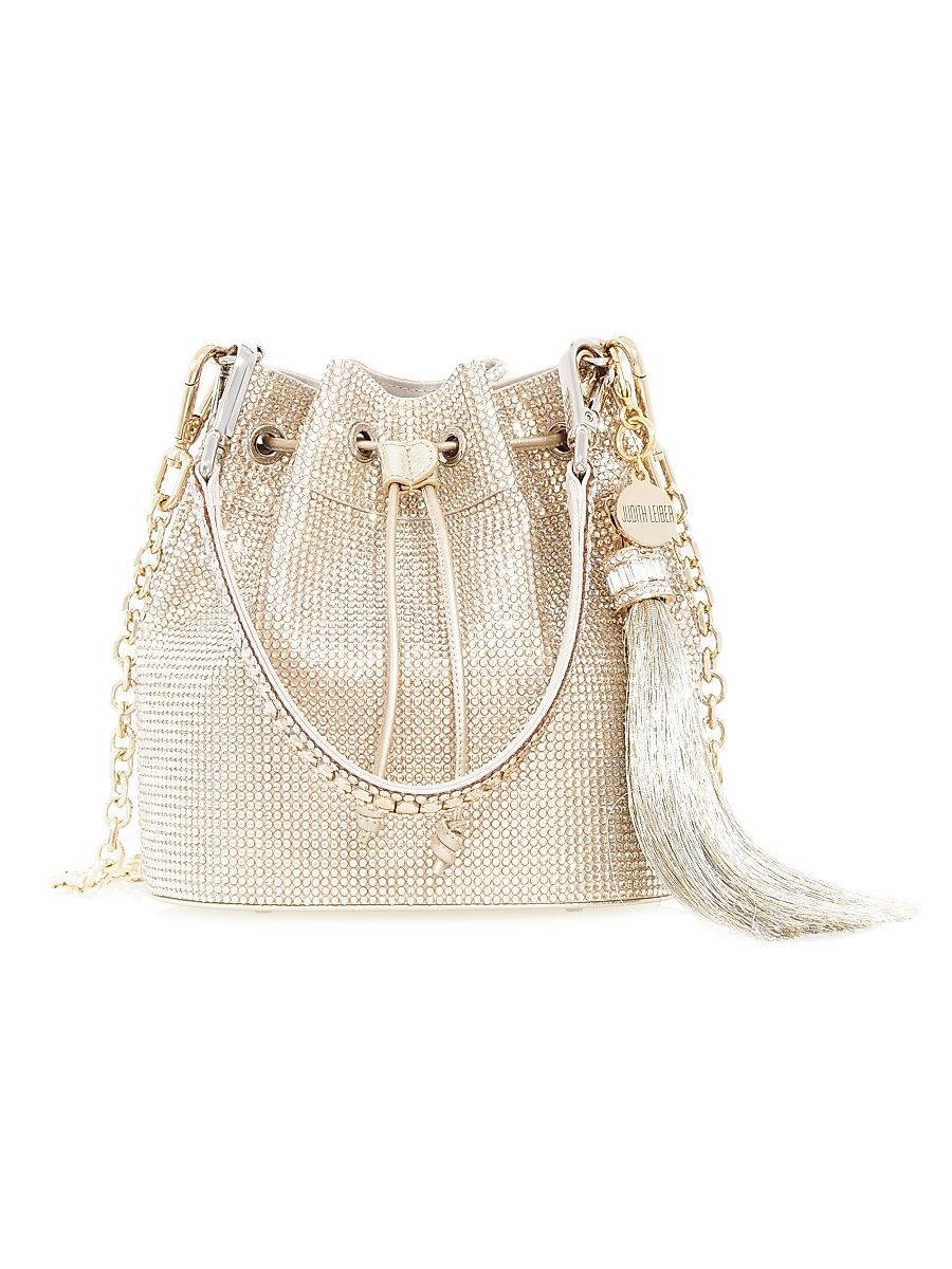 Women's Piper Crystal-Embellished Bucket Bag - Silver Rhine