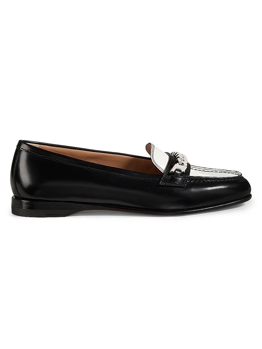 Women's Leather Loafers - Charcoal Grey - Size 10