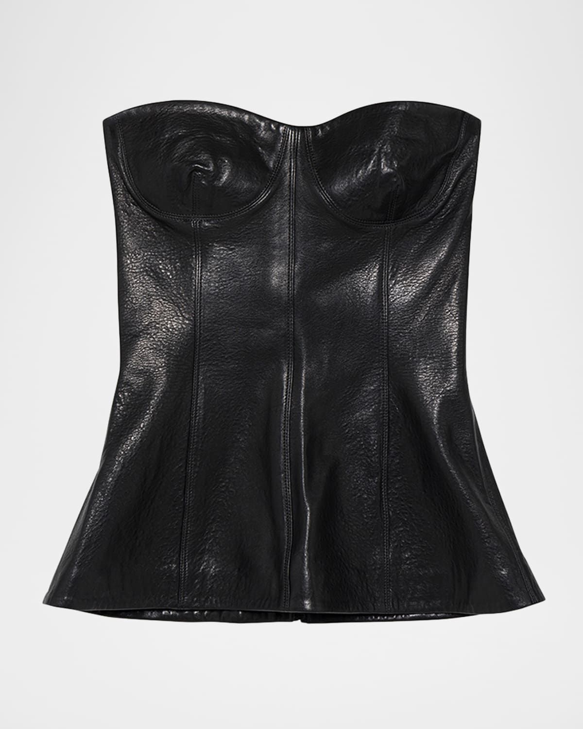 Tyla Strapless Leather Bustier