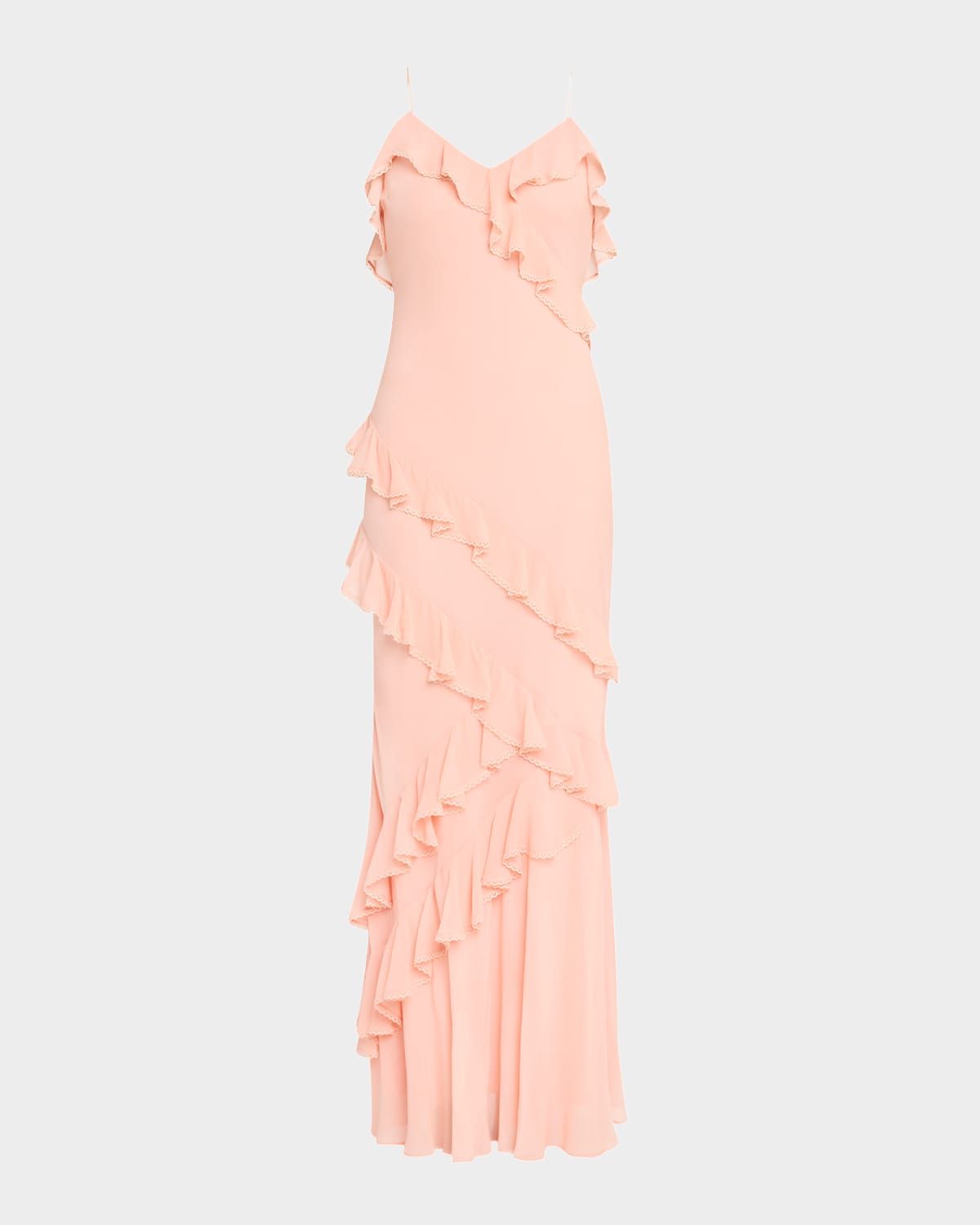 Rialto Asymmetric Ruffle Maxi Dress