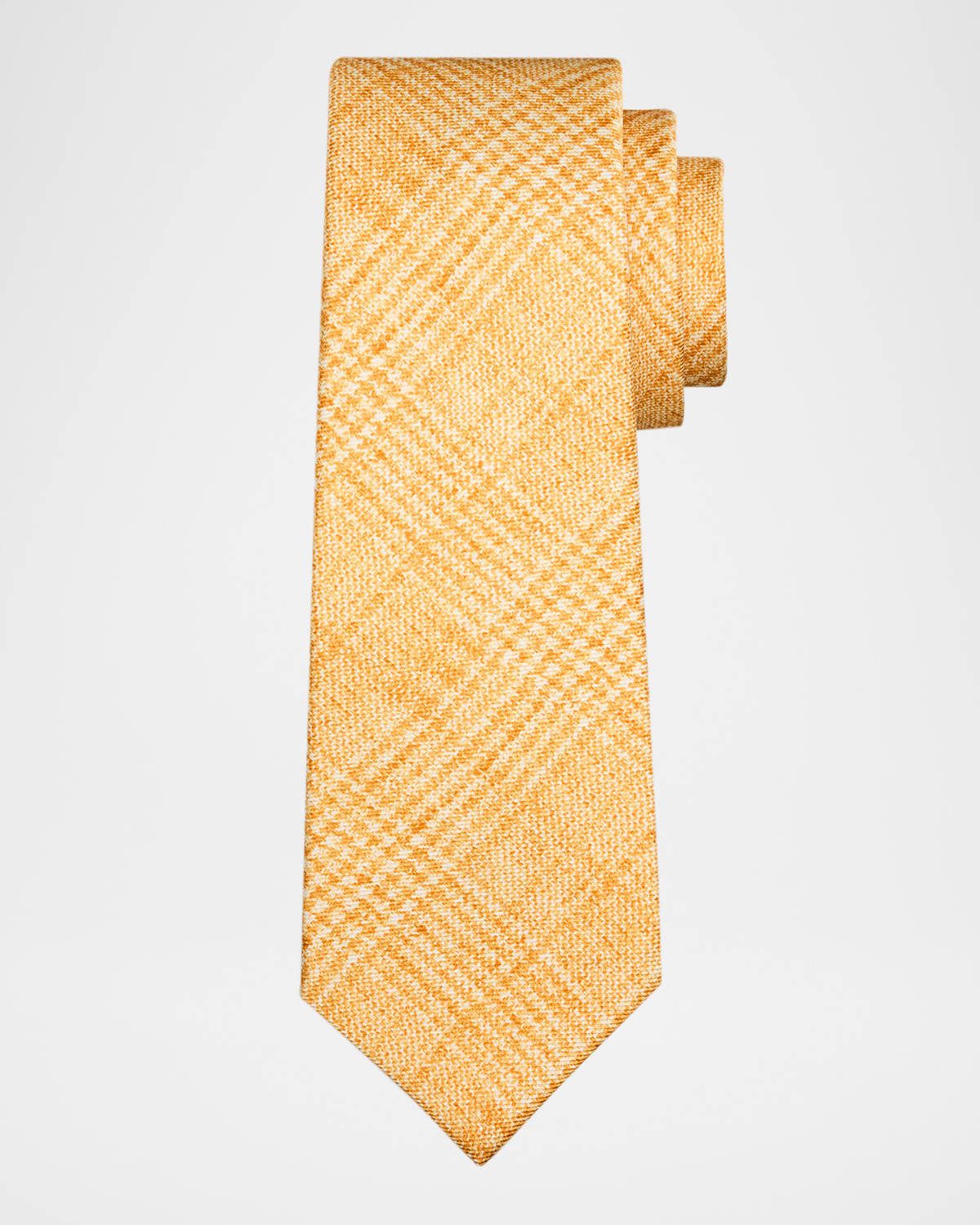 Men & apos;s Glen Plaid Silk 7-Fold Tie